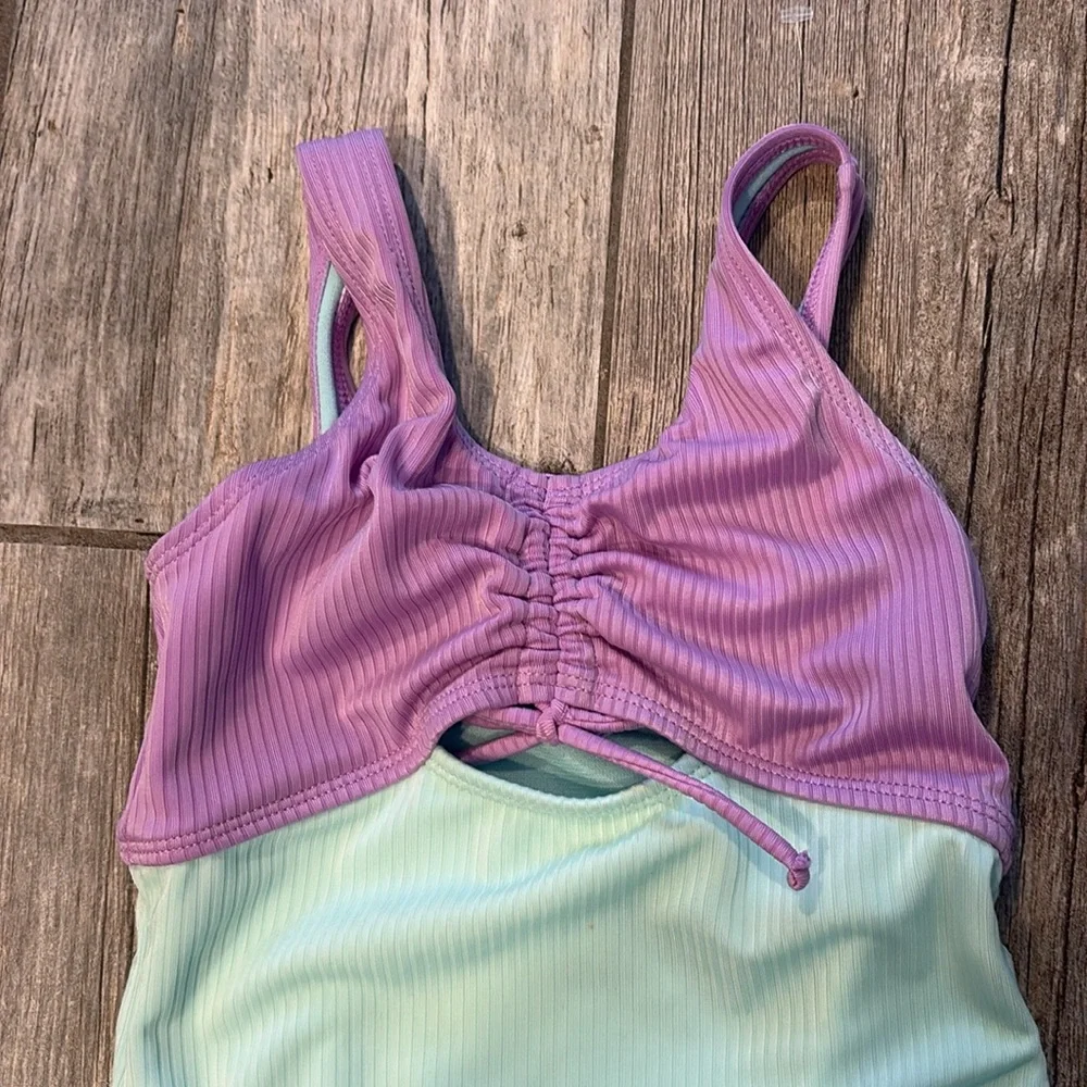 Justice Kids girls One Piece bathing suit, swimsuit swim XS 5 6